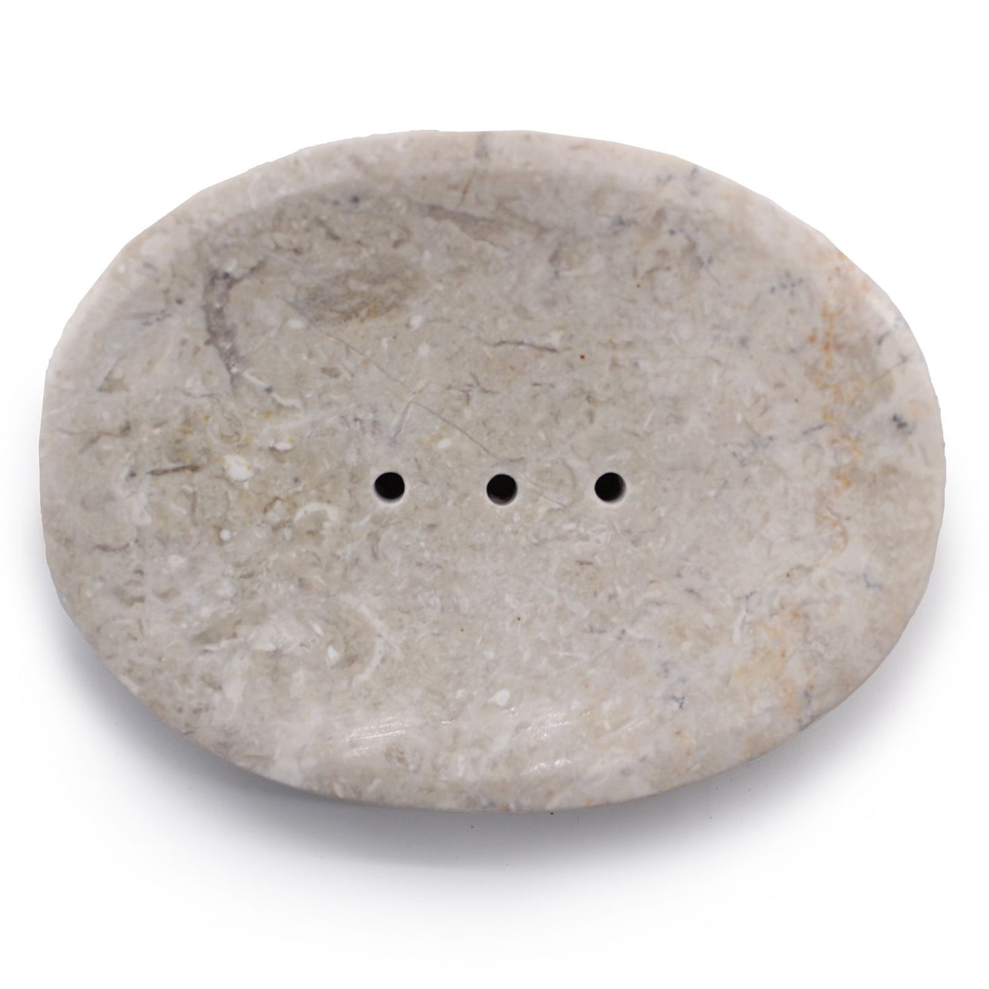 Jabonera de Mármol Crema Ovalada Clásica