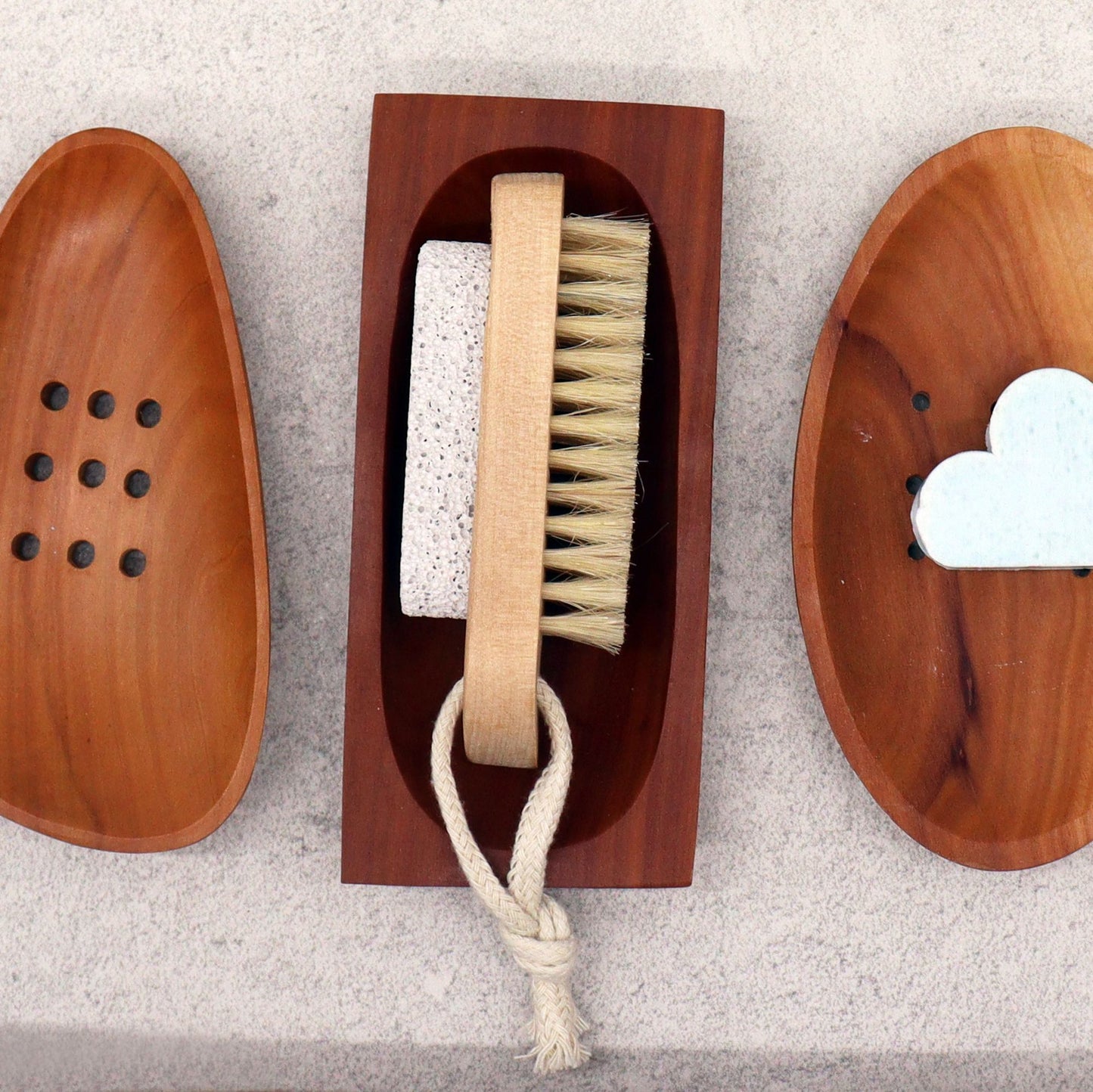 Jabonera Clásica de Caoba - Rectangular