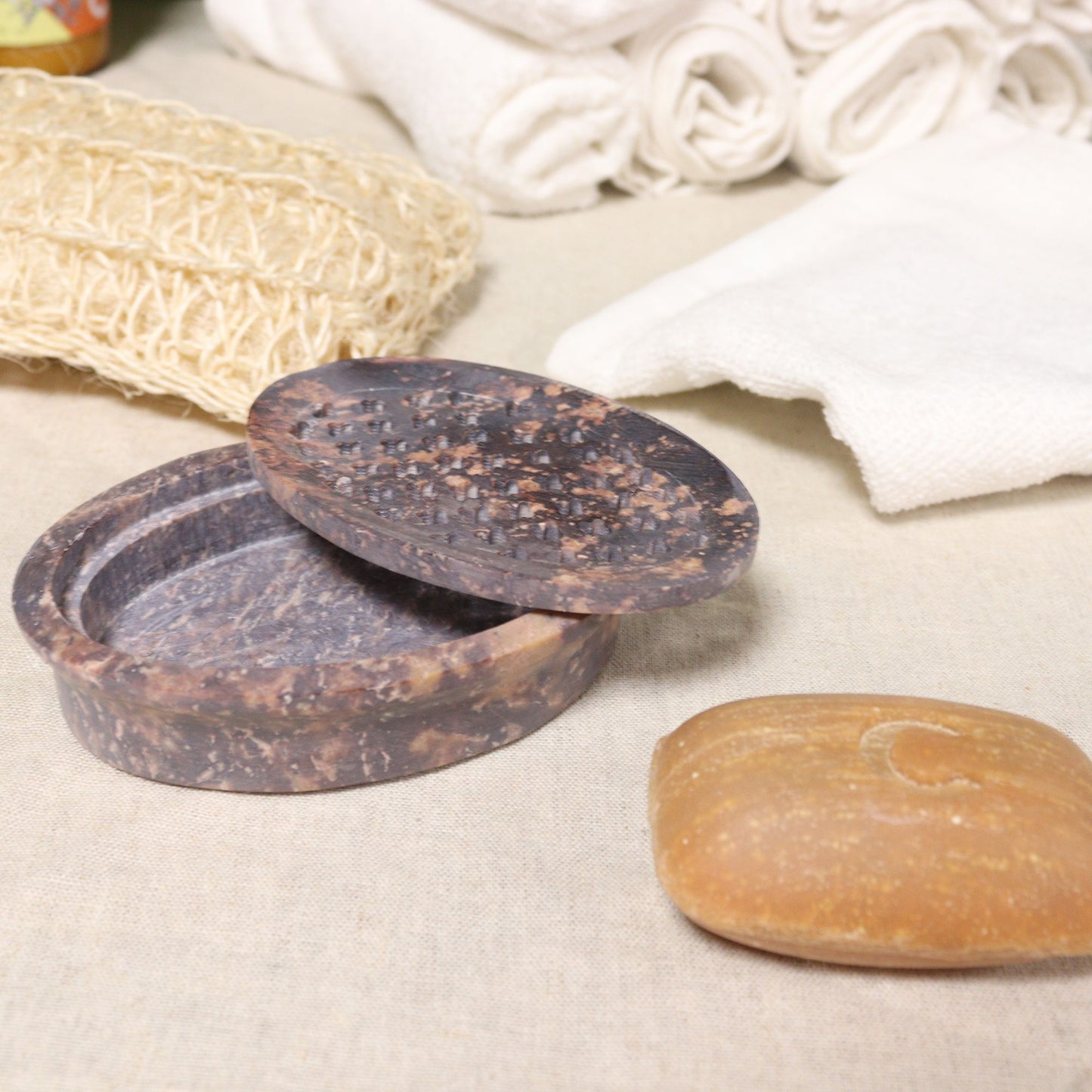 Jabonera y Escurridor de Esteatita  - Óvalo Clásico