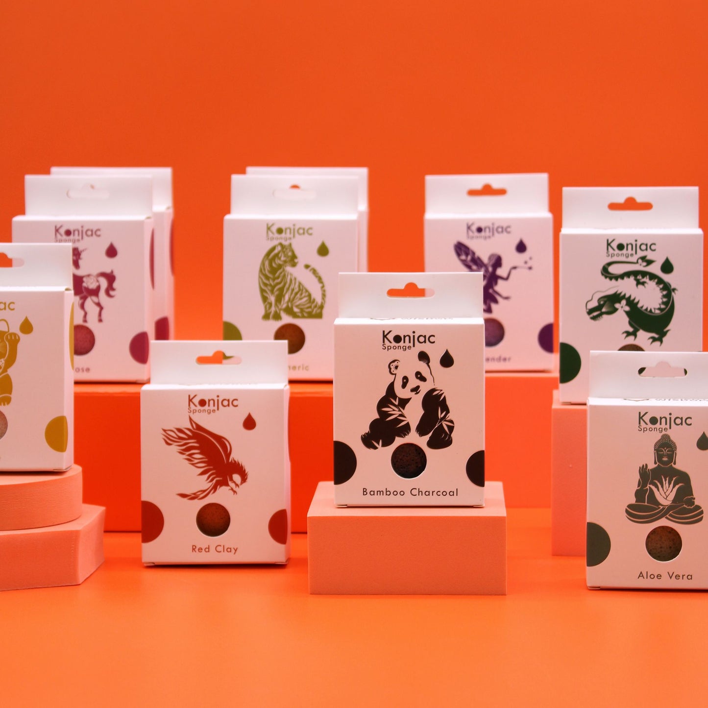 Esponja Facial Konjac - Carbón de Bambú - Antibacterial